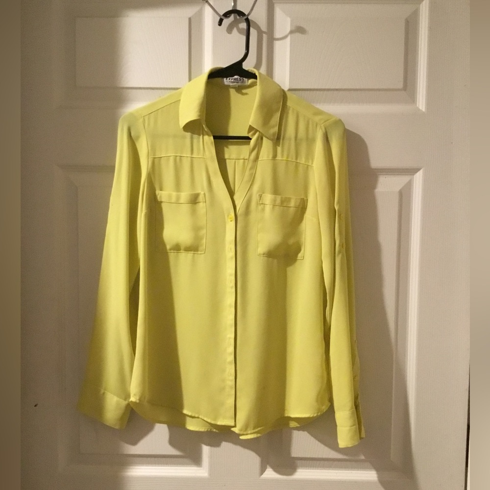 Express Yellow Portofino Dress Shirt